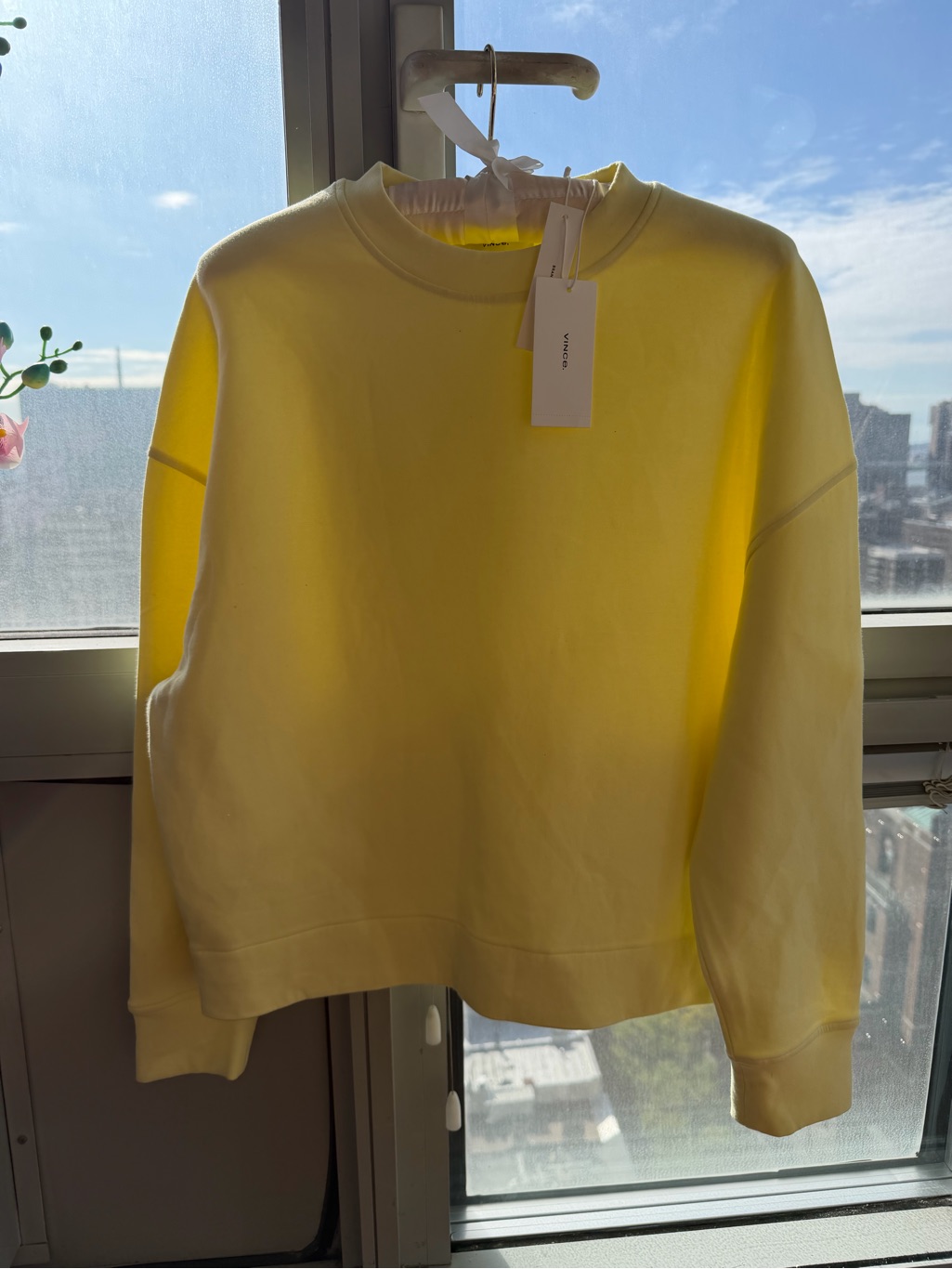 Vince Pale Yellow Crewneck Sweatshirt